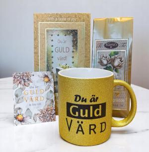 Presentset Du är guld värd (mugg