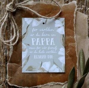 *FÖRBOKAS* Kort "Pappa" (Vita blommor) - Majas lyktor/ Barncancerfonden
